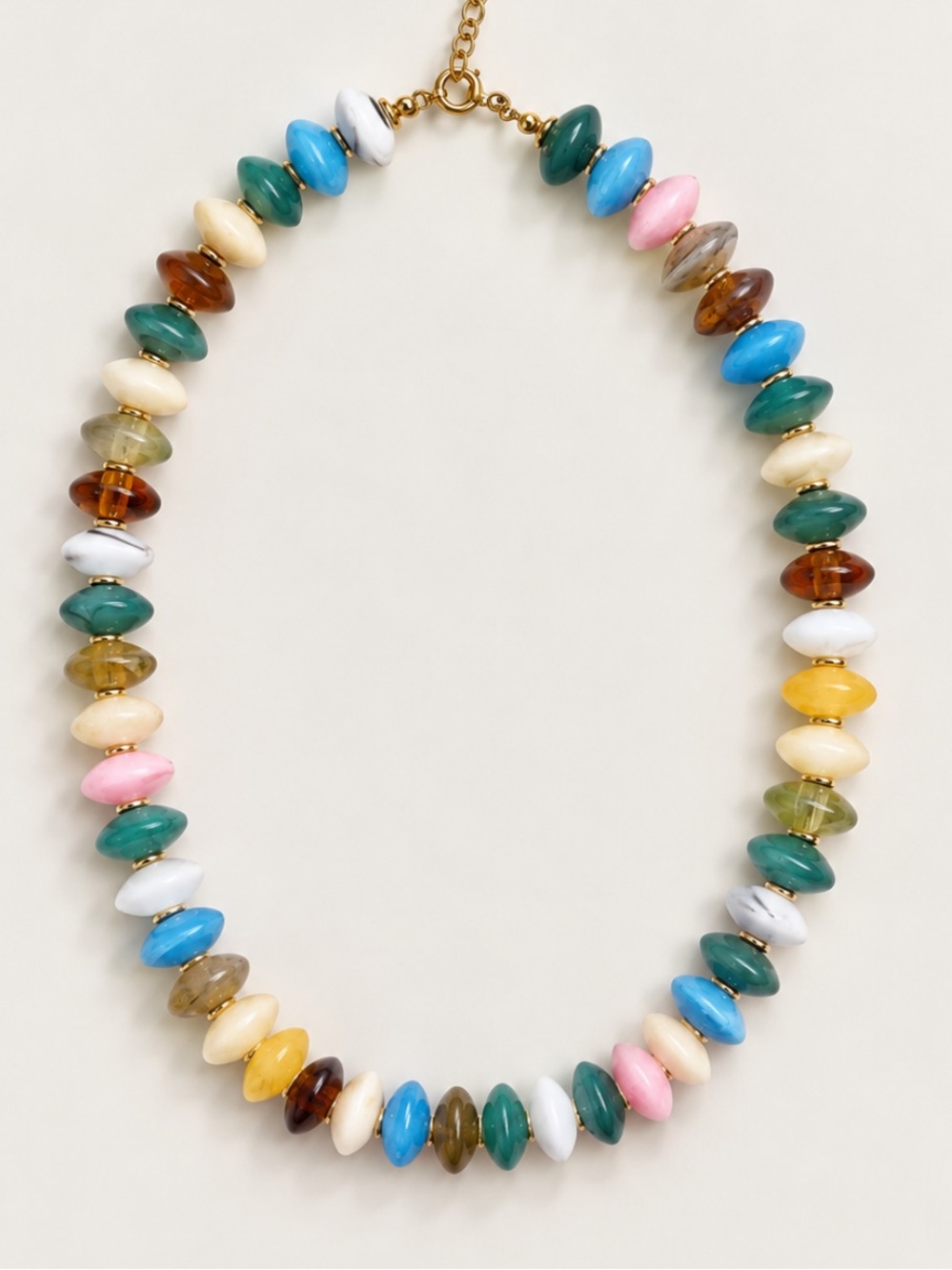 New! Turquoise Amber Mixed Beaded Necklace NWOT 3025